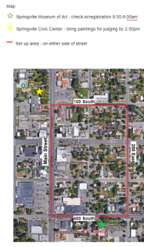 set up map of downtown Springville